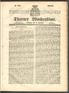 Thorner Wochenblatt 1852, No. 75