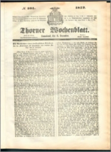 Thorner Wochenblatt 1852, No. 101 + Beilage