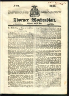 Thorner Wochenblatt 1853, No. 22