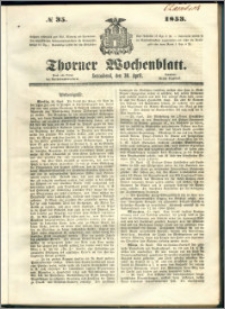 Thorner Wochenblatt 1853, No. 35 + Beilage