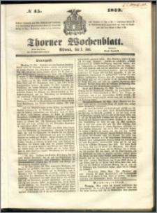 Thorner Wochenblatt 1853, No. 45 + Beilage
