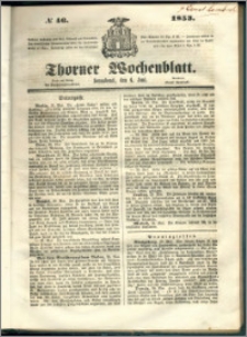 Thorner Wochenblatt 1853, No. 46 + Beilage