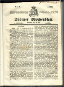 Thorner Wochenblatt 1853, No. 51