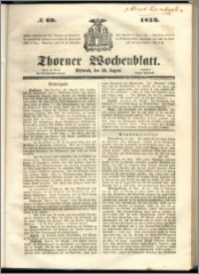 Thorner Wochenblatt 1853, No. 69