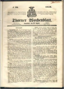 Thorner Wochenblatt 1853, No. 70 + Beilage