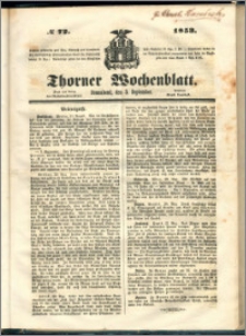 Thorner Wochenblatt 1853, No. 72