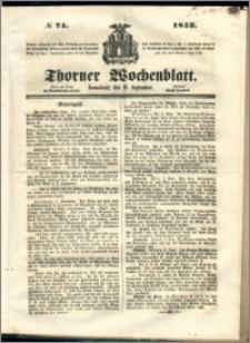 Thorner Wochenblatt 1853, No. 74