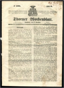 Thorner Wochenblatt 1853, No. 102 + Beilage