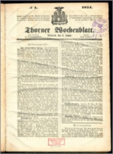 Thorner Wochenblatt 1854, No. 1