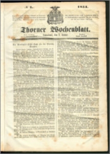 Thorner Wochenblatt 1854, No. 2