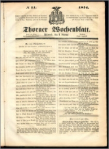 Thorner Wochenblatt 1854, No. 11 + Beilage