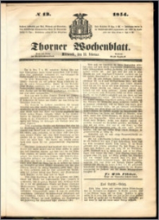 Thorner Wochenblatt 1854, No. 13