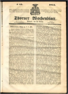Thorner Wochenblatt 1854, No. 15