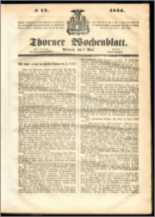 Thorner Wochenblatt 1854, No. 17