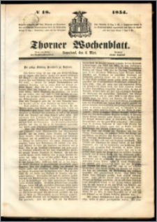Thorner Wochenblatt 1854, No. 18
