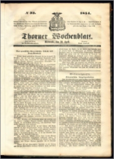 Thorner Wochenblatt 1854, No. 33 + Extra Beilage