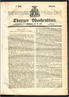 Thorner Wochenblatt 1854, No. 34
