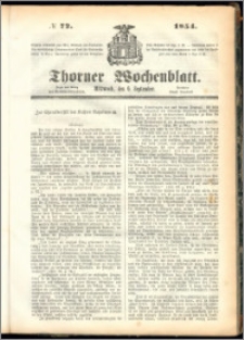 Thorner Wochenblatt 1854, No. 72