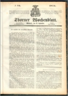Thorner Wochenblatt 1854, No. 74