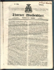 Thorner Wochenblatt 1855, No. 70