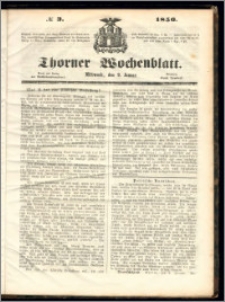 Thorner Wochenblatt 1856, No. 3 + Beilage