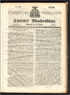 Thorner Wochenblatt 1856, No. 17 + Extra Beilage