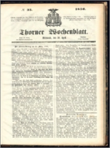 Thorner Wochenblatt 1856, No. 35 + Extra Beilage