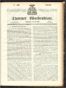 Thorner Wochenblatt 1856, No. 40 + Beilage