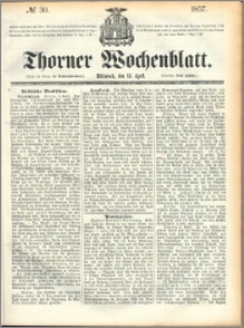 Thorner Wochenblatt 1857, No. 30 + dod. reklamowy