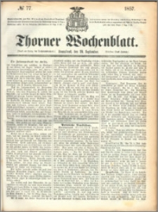 Thorner Wochenblatt 1857, No. 77 + Bibliobgraphische Anzeigen No. 266