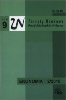 Zeszyty Naukowe Wyzszej Szkoły Gospodarki w Bydgoszczy. T. 9 (2010), Ekonomia, Nr 2
