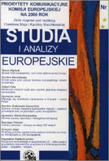 Studia i Analizy Europejskie, Nr 2 (2008)