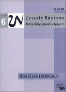 Zeszyty Naukowe Wyższej Szkoły Gospodarki w Bydgoszczy. T. 6 (2007). Turystyka i Rekreacja, Nr 4