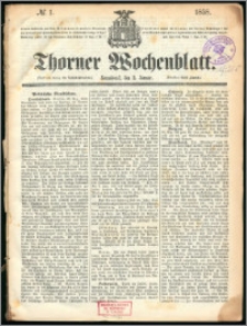 Thorner Wochenblatt 1858, No. 1 + Illustrirte Beilage zu Allen Zeitungen