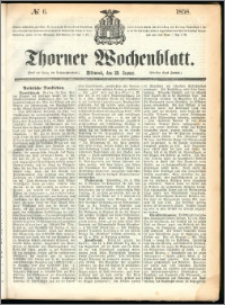 Thorner Wochenblatt 1858, No. 6 + dod. reklamowy