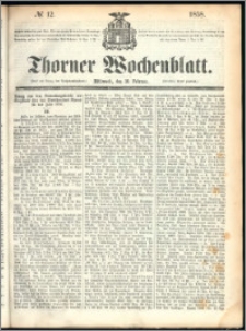 Thorner Wochenblatt 1858, No. 12