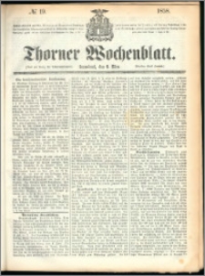 Thorner Wochenblatt 1858, No. 19 + dod. reklamowy