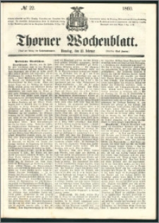 Thorner Wochenblatt 1860, No. 22