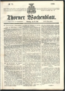 Thorner Wochenblatt 1860, No. 71