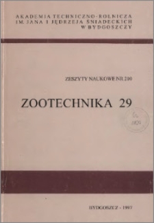 Zeszyty Naukowe. Zootechnika / Akademia Techniczno-Rolnicza im. Jana i Jędrzeja Śniadeckich w Bydgoszczy, z.29 (210), 1997
