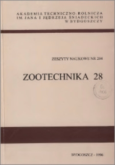 Zeszyty Naukowe. Zootechnika / Akademia Techniczno-Rolnicza im. Jana i Jędrzeja Śniadeckich w Bydgoszczy, z.28 (204), 1996