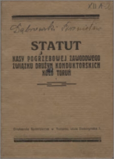 Legitymacja Kasy Pogrzebowej Związku Zawodowego Drużyn Konduktorskich w Toruniu