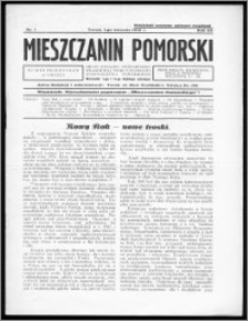 Mieszczanin Pomorski 1932, R. 3, nr 1