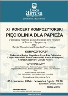 XI koncert kompozytorski Pięciolinia dla Papieża : 05 / czerwca / 2014 r.