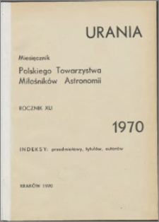 Urania 1970, R. 41 - indeksy
