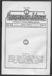 Homeopatja i Zdrowie 1933, R. 3, nr 2