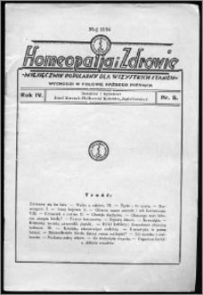 Homeopatja i Zdrowie 1934, R. 4, nr 5