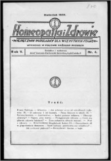 Homeopatja i Zdrowie 1935, R. 5, nr 4