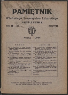 Pamiętnik Wileńskiego Towarzystwa Lekarskiego 1926, R. 2 z. 2