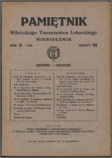 Pamiętnik Wileńskiego Towarzystwa Lekarskiego 1926, R. 2 z. 3